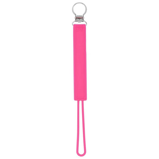 Three Little Tots All Silicone Modern, Short and Safety Tested Pacifier Clip (Hot Pink, Classic)
