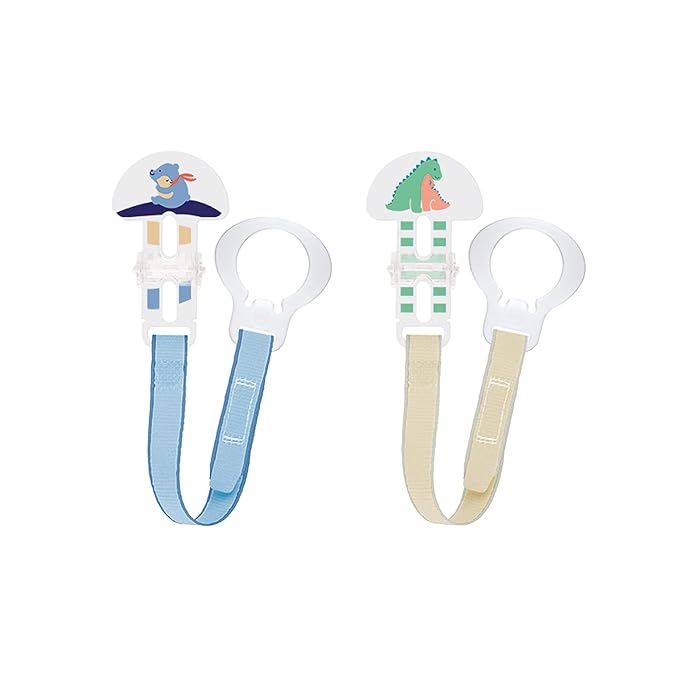 MAM Original Matte Pacifier (1 Sterilizing Pacifier Case), 6 Plus Months, Unisex Baby Pacifier & 2 Clips for Pacifiers with Fasteners and Flexible Rings for Boys, Designs May Vary