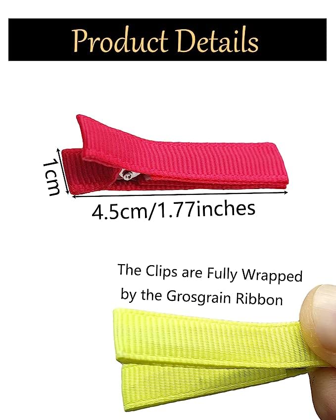 40PCS Boutique Fully Lined DIY Alligator Hair Clips 1.8" Baby Hair Barrettes for Fine Hair Infants Baby Girls Toddlers Kids (20 Colors in Pairs-Dark Multicolor)