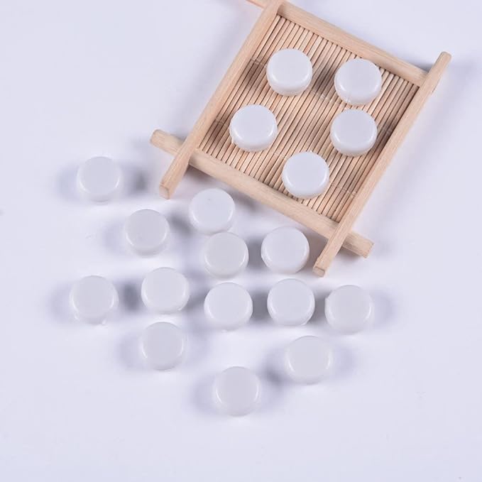 Kisangel 1.37 Inch White Flat Round Rattle Insert Toy Accessories for Baby Rattles and Plush Dolls DIY Projects