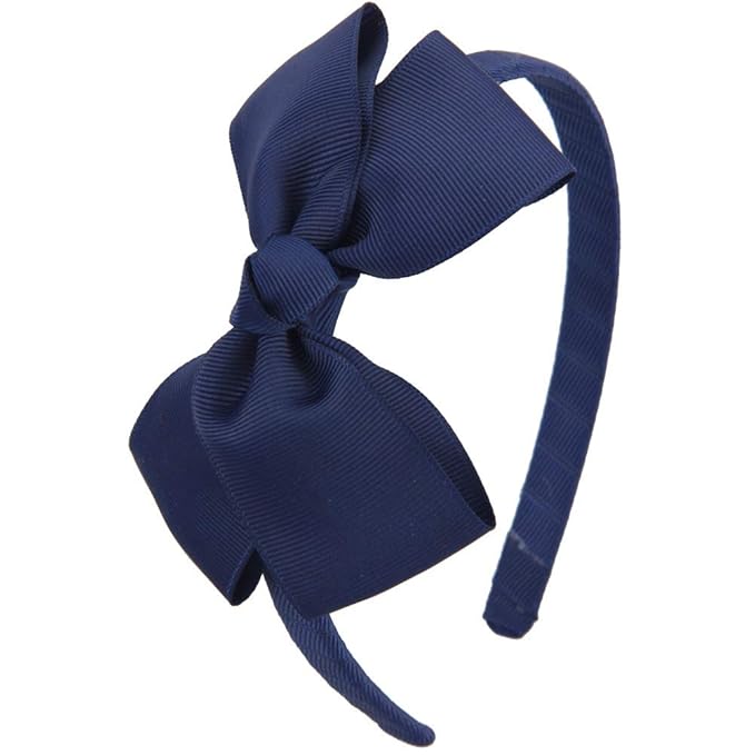 7Rainbows Fashion Cute Navy Blue Bow Headband Back to School Headbands for Girls Toddlers.