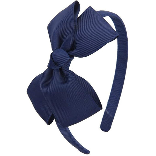 7Rainbows Fashion Cute Navy Blue Bow Headband Back to School Headbands for Girls Toddlers.