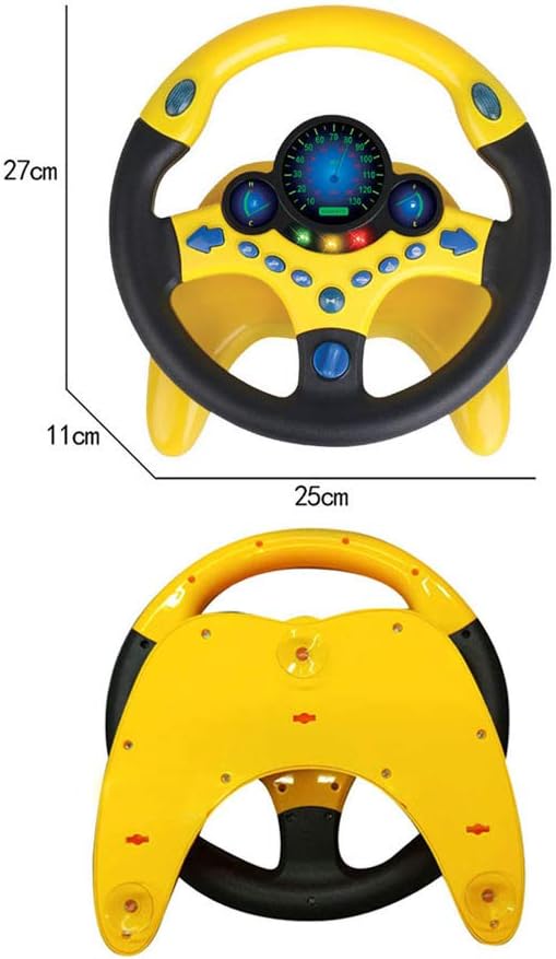 sesil Kids Electric Early Education Simulation Steering Wheel Toy Multifunctional High Simulation Car with Music and Light Pretend Driving Toy for Toddlers