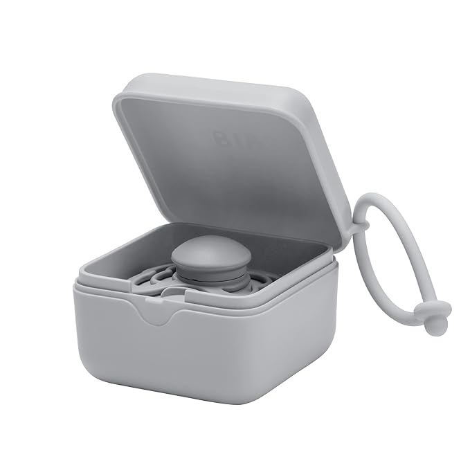 BIBS Pacifier Box with Loop for Storing & Carrying Soothers | 100% BPA Free Material | Designed & Made in Denmark | Cloud