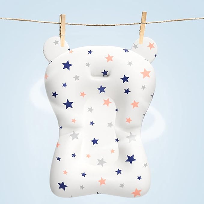 Baby Bath Suspension Prevent Slip Pad, Soft Quick Dry Lightweight Baby Bath Cushion Pad, Newborn Bathtub Mat Infant Bath Supporter Nonslip Floating Bathing Tub Seat for Assisted Sitting (White)
