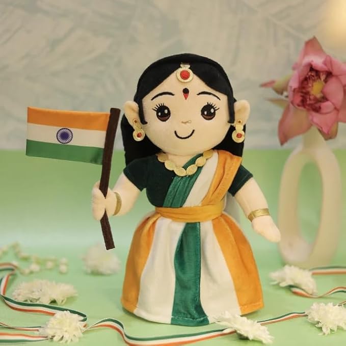 Panda's Box Musical Bharat MATA (Medium - 30 cms) | Musical Soft Plush Toy | Best Gift for Infants, Toddlers & Babies