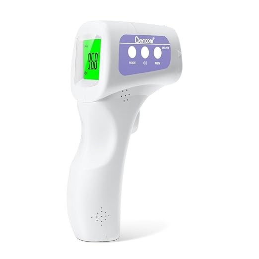 Berrcom Non-Contact Infrared Forehead Thermometer, 3-in-1 Digital Fever Check Temperature Gun for Baby Infant Kids Adults, Fast Accurate - Purple
