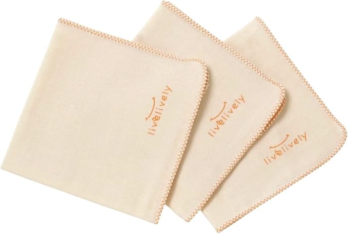 3-Pack 100% Natural Organic Cotton Gauze Washcloths Wipes Face Towels for Babies with Sensitive Delicate Skin, Soft Absorbent Premium Ultralight, 32cmx32cm/12.5" x12.5