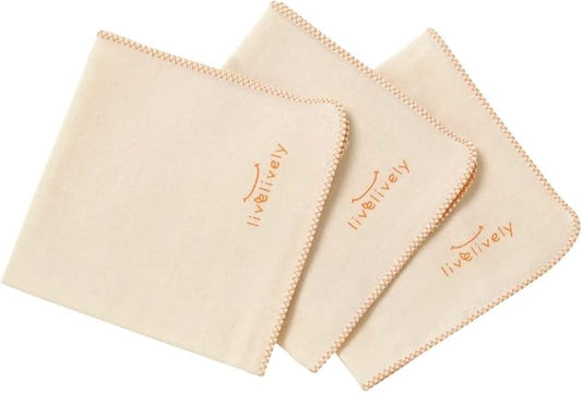 3-Pack 100% Natural Organic Cotton Gauze Washcloths Wipes Face Towels for Babies with Sensitive Delicate Skin, Soft Absorbent Premium Ultralight, 32cmx32cm/12.5" x12.5