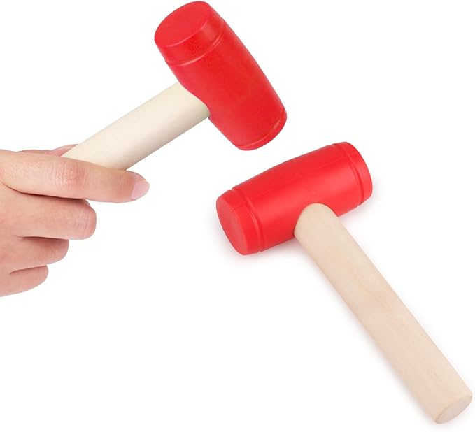 2pcs Toy Hammer Simulation Wooden Hammers Plastic Toddler Hammer SmallPortable Kids Maintenance Tools Toys Pretend Fake Mallet Hammers for Boys Girls