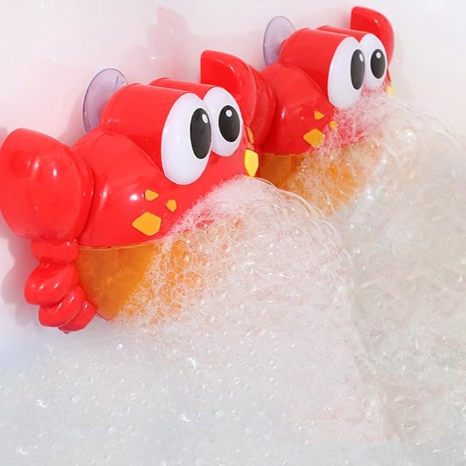 Kids' Musical Crab Bath Bubble Machine, 3-Speed Bubble Blower, Nursery Rhyme-Included Bathtub Bubble Maker, for Babies, Toddlers and Kids for Bathtime & Parties