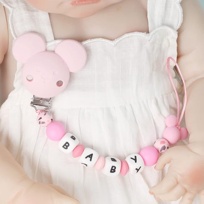Stroller Clip Personalized Name Silicone Pacifier Clip Pacifier Holder for Girls Boys
