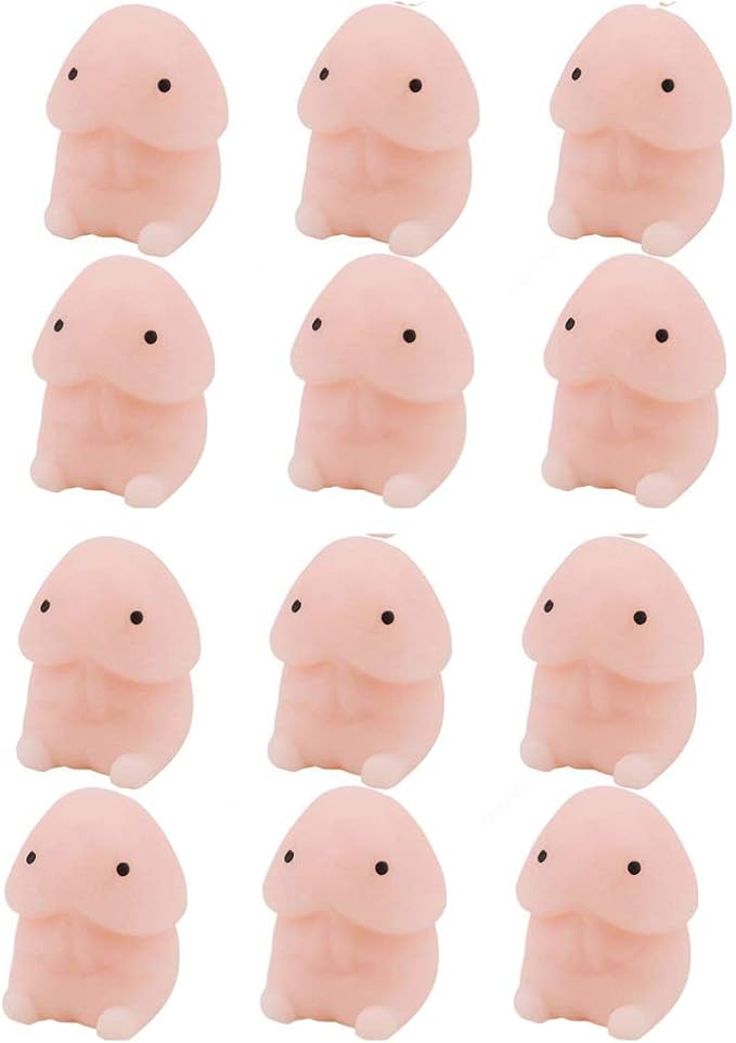 12 Pcs Mini Novelty Tricky Stress Mochi Toys Super Soft Squishies Kawaii Slow Rising Decompression Squeeze Squeezing Stress Relief Toys