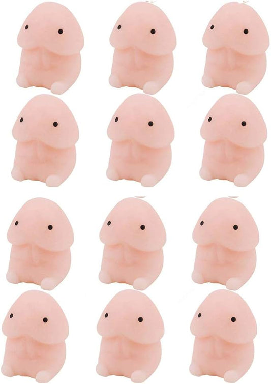12 Pcs Mini Novelty Tricky Stress Mochi Toys Super Soft Squishies Kawaii Slow Rising Decompression Squeeze Squeezing Stress Relief Toys