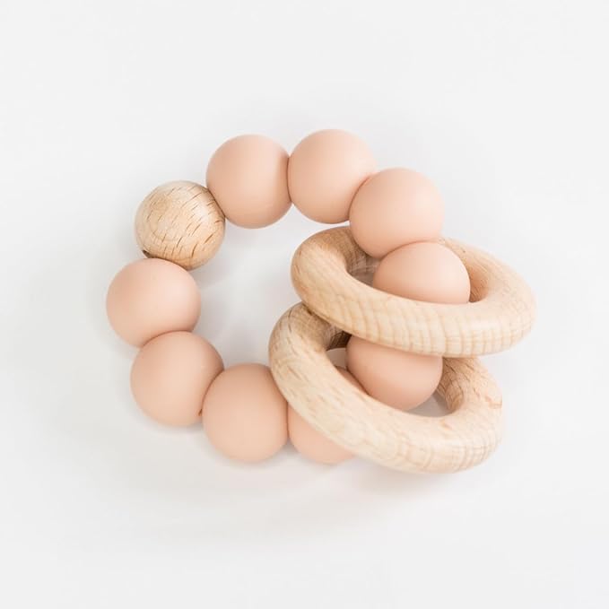 Babeehive Goods Teething Ring | Soothing Comfort for Your Little One | Safe and Effective Relief | Highly Sffective Teething Aid, Perfect for Soothing Sore Gums and Providing Comfort (Apricot)