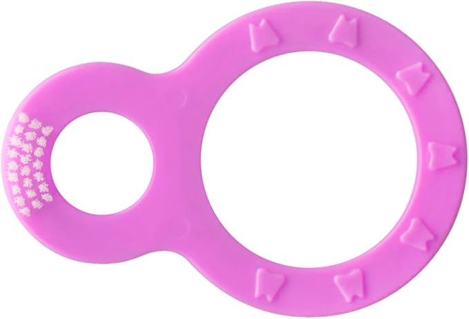 Infant Baby Toddler Safety Toothbrush - Pack of 2 - Soft Bristles for Gentle Cleaning - BPA-Free, Child-Friendly Design (Pink & Purple)