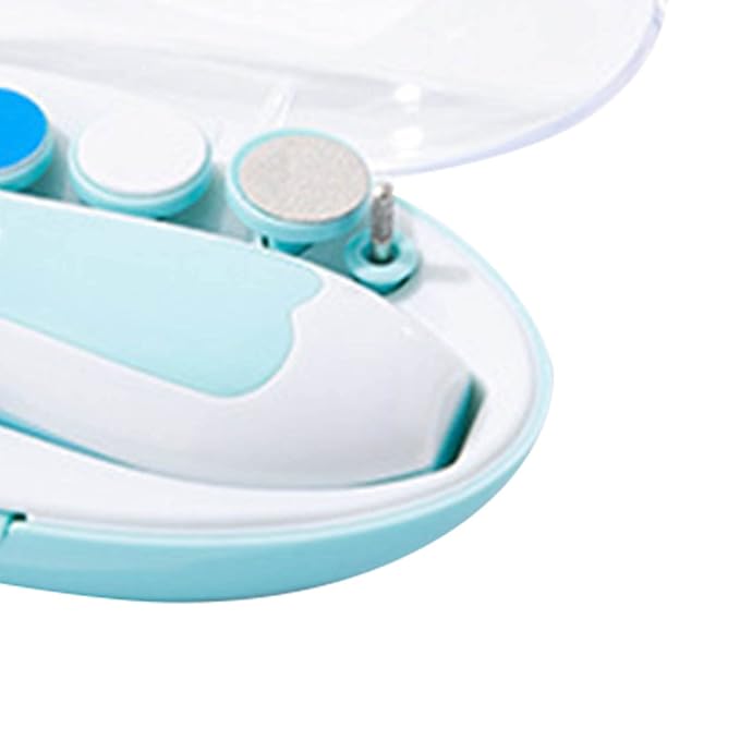 6 in 1Baby Nail Trimmer Electric, Electric Baby Nail Trimmer Baby Nail File Infant Nail Clippers with 1 Infant Nail Trimmer 8 Trimmer Head for Newborn Infant Toddler or Adult