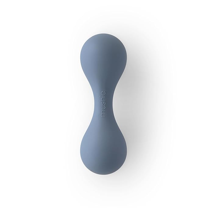 mushie Silicone Baby Shaker Rattle Toy | Ages 3+ Months (Tradewinds)