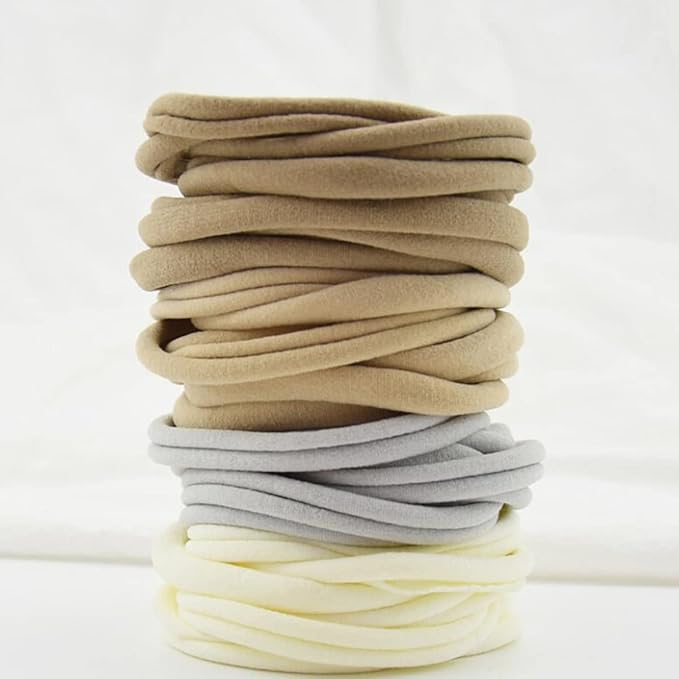 FZBNSRKO 100pcs Multi-function Super Soft High Stretchy Baby Newborn Infants Headbands,DIY Crafts Elastics,Ear Bands Loops Ties Ropes for Newborn Infant Toddler Baby Girls
