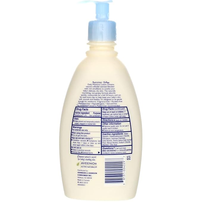 AVEENO Baby Daily Moisture Lotion Fragrance Free 12 oz (Pack of 10)