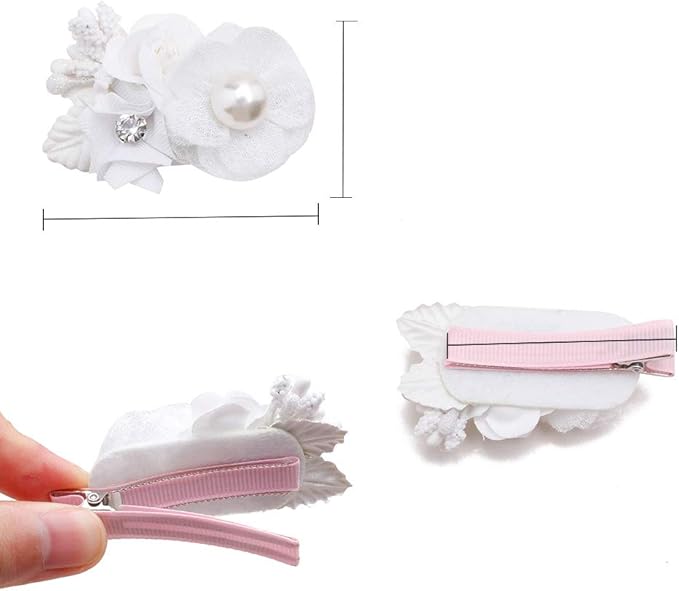 Flower Hair Clip for Baby Girl, Lightweight Hair Bow with Boutique Fully Lined Alligator Clip for Toddler Teens Gifts