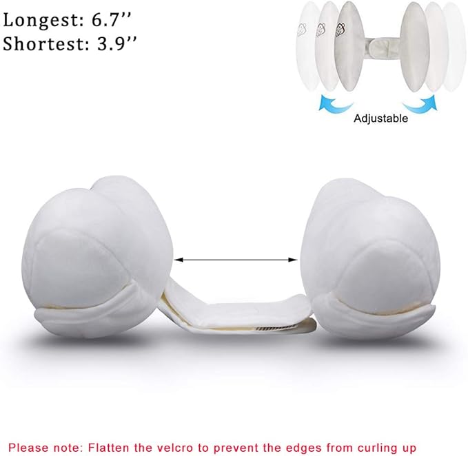 Inchant Adjustable Baby Soft Head Neck Support - Children Travel Car Seat Safety Pillow Cushion, Banana Pillow Stroller Head Support for Toddlers Infants Child - White