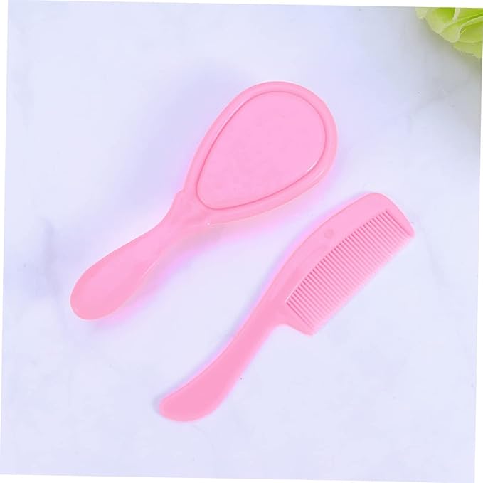 SHOWERORO Brush and Comb for Newborns and Toddlers Soft Bristles for Gentle Scalp Massage Safe and Comfortable Hair Care Pink for Registry