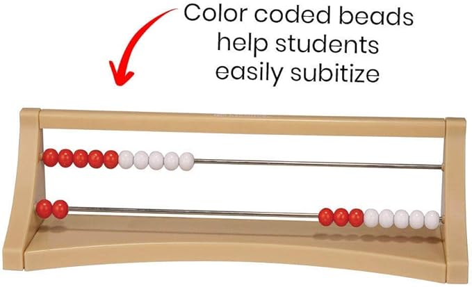 hand2mind Demonstration 20 Bead Rekenrek Classroom Set, Abacus for Kids Math, Math Manipulatives Kindergarten, Counting Rack for Kids, Counters for Kids Math, Kids Educational Toys (Set of 26)