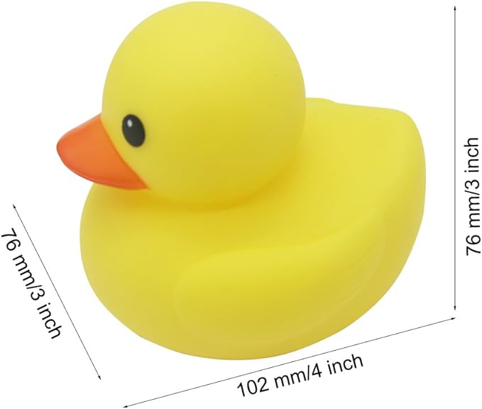 MYLIFEUNIT 4 inch Yellow Rubber Bath Ducks for Child (Pack of 2)