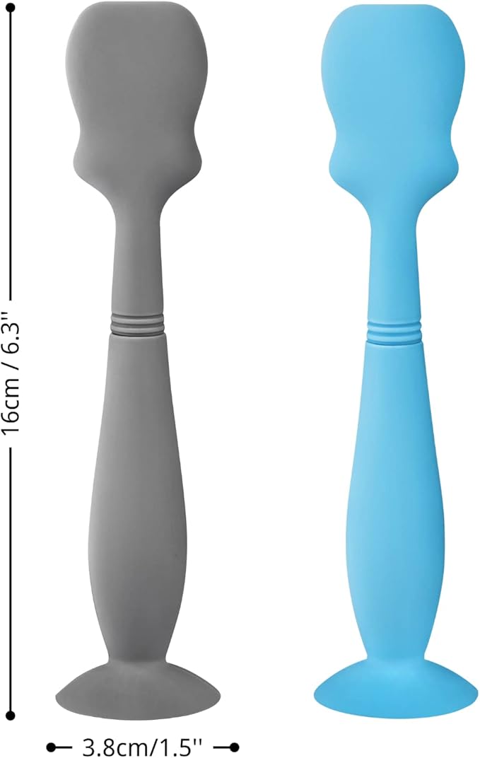 2 Pack Baby Diaper Cream Brush, Diaper Cream Spatula Applicator Silicone Baby Butt Paste Spatula for Babies, Newborn (Gray, Blue)