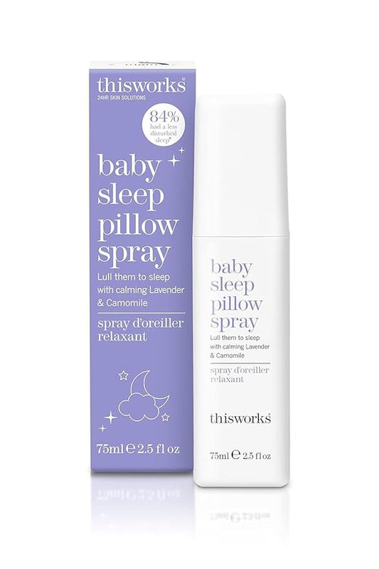 Thisworks Baby Sleep Pillow Spray: Ultra-Gentle to Lull Your Baby to Sleep, Calming Lavendar & Camomile, 75ml | 2.5 fl oz; 6+ Months