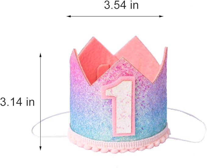 Boy Girl Birthday Crown, Prince Princess Birthday Hat Headband Tiara Crown Cake Photo Prop Party Decorations