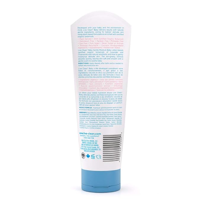 Live Clean Baby Gentle Moisture Baby Lotion, 7.7 Oz