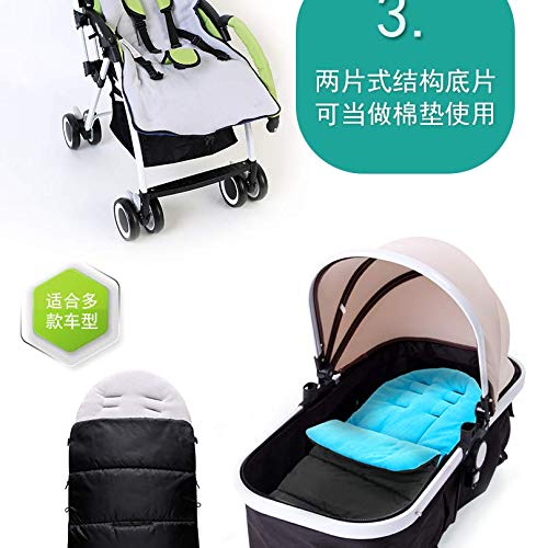 Baby Sleeping Bag Universal 3 in 1 Stroller Annex Mat Footmuff Cover Stroller Bunting Bag Waterproof Windproof Cold-Proof Detachable (White)