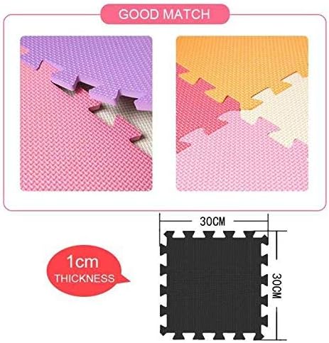 XMTMMD Soft Non-Toxic Foam Baby Play Mat | Toddler Playmat | EVA Foam Interlocking Tiles for Gym, Nursery, Playroom | 18 Squares Foam Floor Mats for Kids & Babies | Black Jigsaw Puzzle Play Mat