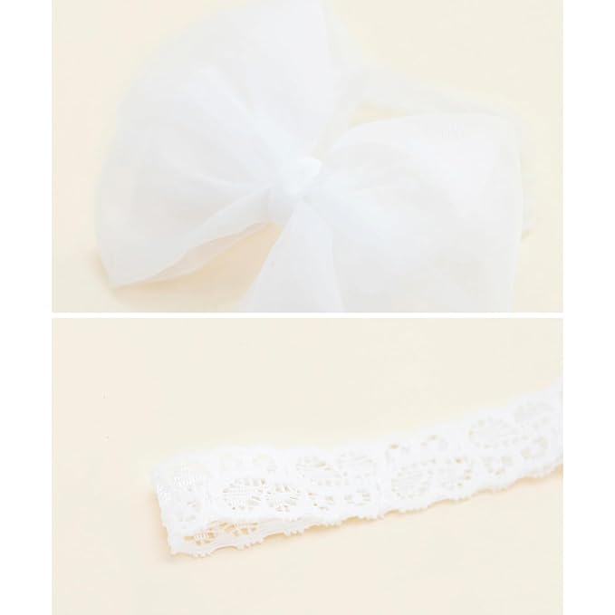 Baby Girls Cute Lace Bow Headband Soft Cotton Elastic Hair Accessories for Toddlers Newborns Ideal for Birthdays Baby Shower Photoshoots Special Occasions