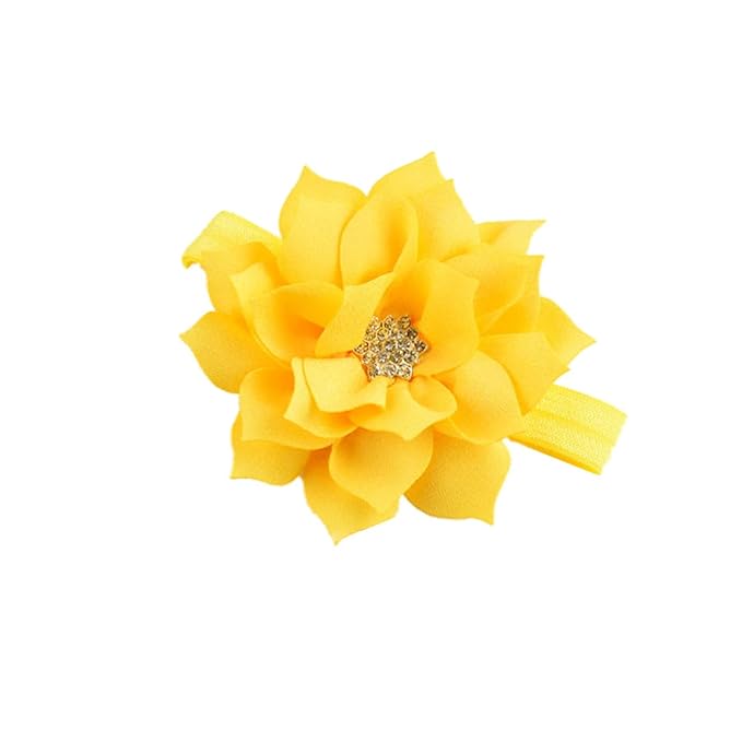 Lovely Girl Baby Headbands hair decorations.(LK1-Ivory+Yellow)