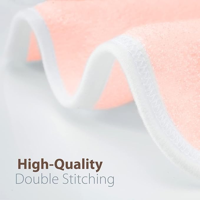 MINIBOO Premium Baby Washcloths for Sensitive Skin - Extra Soft and Absorbent Viscose from Bamboo Face Cloths and Newborn Bath Face Towel - Perfect as Baby Gifts - 6-Pack (Pink)