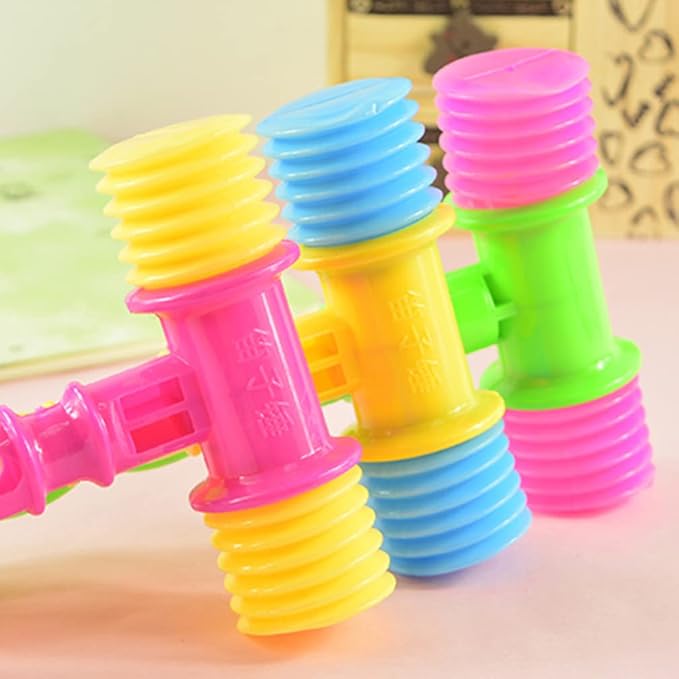 Toyvian 12 Pack Toddler Hammer Toys Soft Plastic Squeaky Sound Hammer Toy for Kids Ages 1-4 Party Favors and Outdoor Play