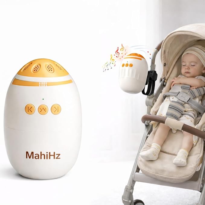 Baby Stroller Rocker with 2 Mounting Brackets, Hands-Free Portable Rocker with White Noise, USB Rechargeable, 11 Sounds, 45-Min Auto-Off, Newborn Essential for Stroller, Bassinet & Travel Crib