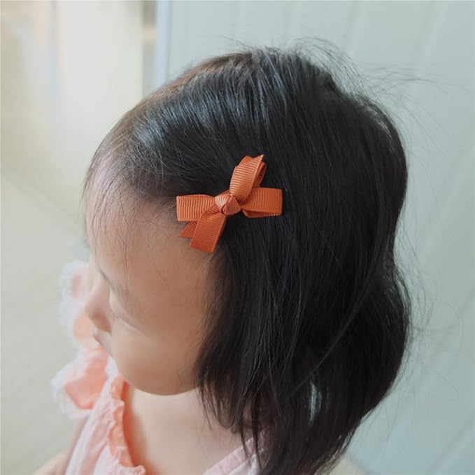Boutique Baby Hair Clips in Fringe Bangs Toddler Tiny Hair Bow Snap Clips Infant Baby Girls Kids Hair Bows (8 Pairs)