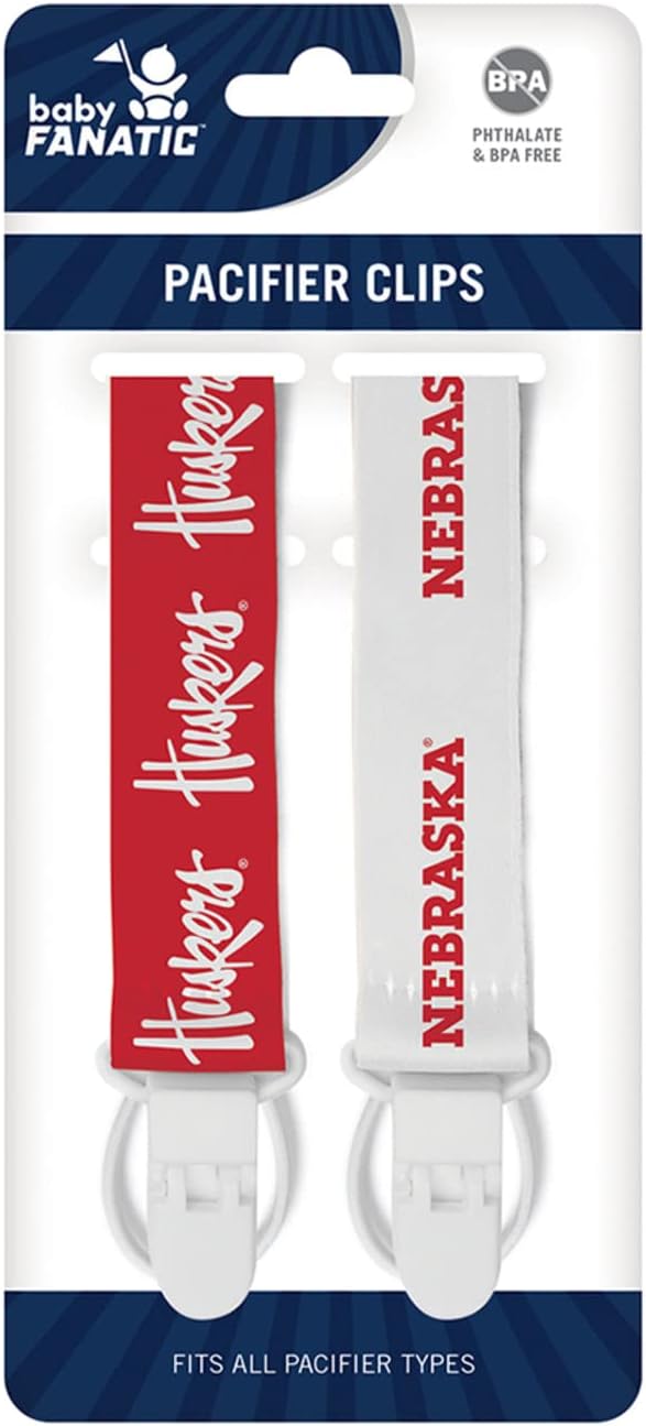 BabyFanatic Officially Licensed Unisex Pacifier Clip 2-Pack - NFL