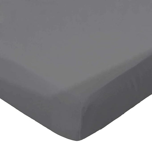 SheetWorld Fitted 100% Cotton Flannel Pack N Play Sheet Fits Graco Square Play Yard 36 x 36, Flannel - Dark Grey, Made in USA