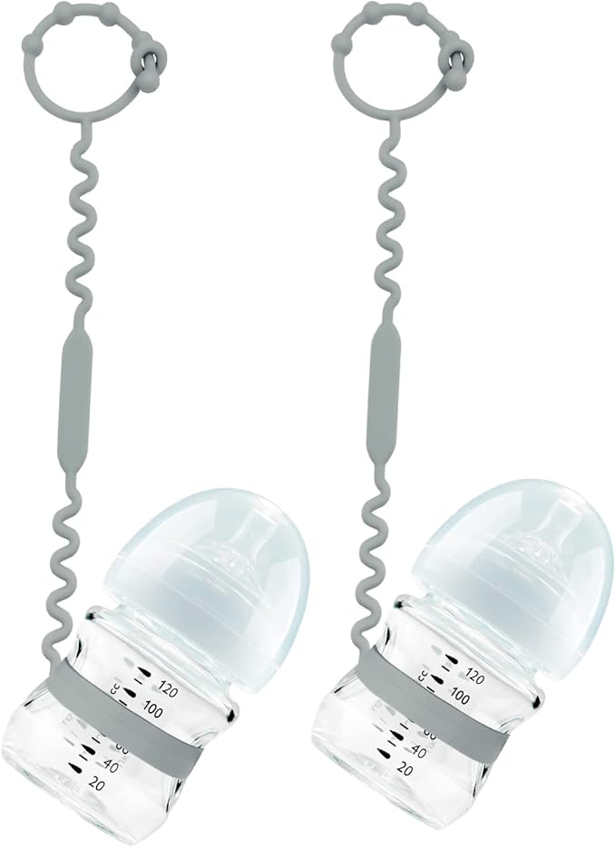 Toy Straps, Silicone Toy Straps for Stroller, Toy Safety Straps for Toy, Sippy Cup Straps, Adjustable Toy Holder for Stroller, High Chair - BPA Free (Gray)