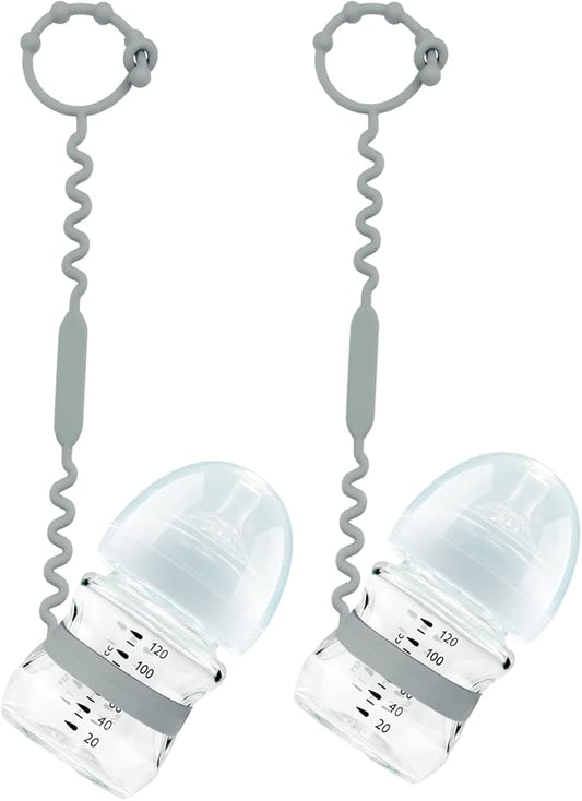 Toy Straps, Silicone Toy Straps for Stroller, Toy Safety Straps for Toy, Sippy Cup Straps, Adjustable Toy Holder for Stroller, High Chair - BPA Free (Gray)