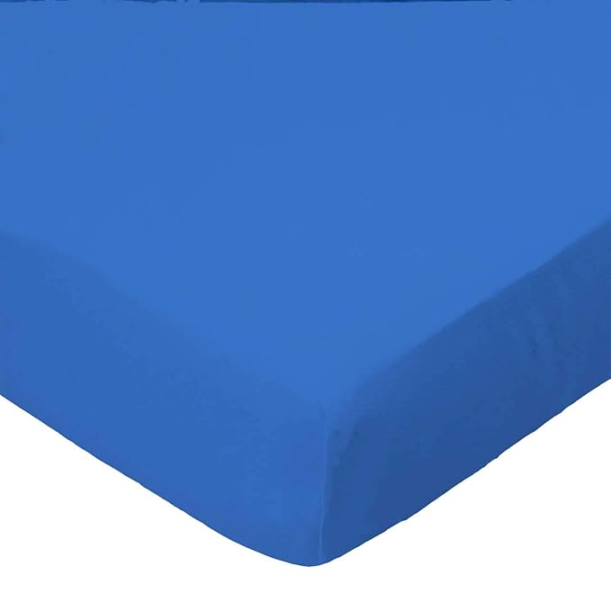 SheetWorld Baby Fitted Playard Sheet Fits BabyBjorn Travel Crib 24 x 42 inches, 100% Cotton Woven Sheet, Unisex Boy Girl, Royal Blue Woven, Made in USA