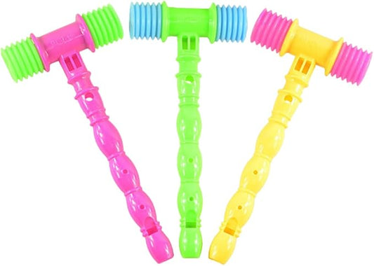 Toyvian 12 Pack Toddler Hammer Toys Soft Plastic Squeaky Sound Hammer Toy for Kids Ages 1-4 Party Favors and Outdoor Play