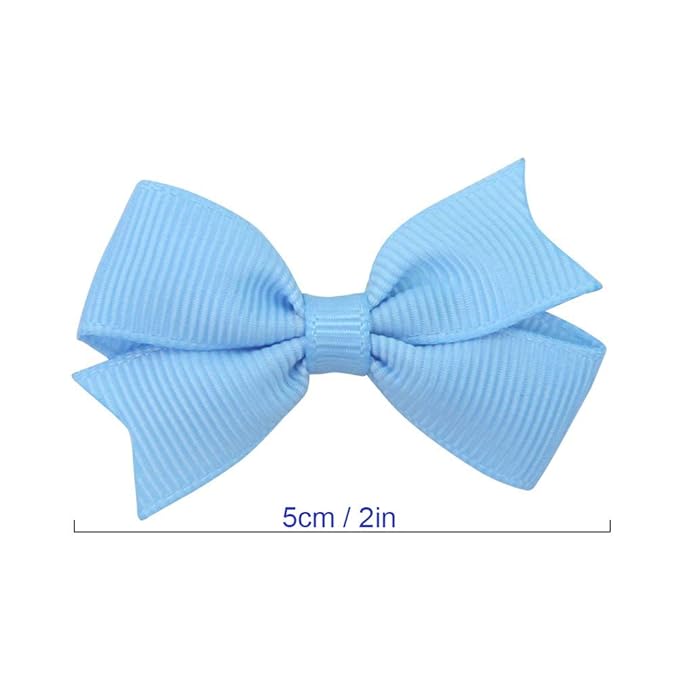 40Pcs Baby Hair Accessories - 2 Inch Tiny Grosgrain Ribbon Bows with Alligator Clips for Girls, Infants, Teens, Kids, and Children