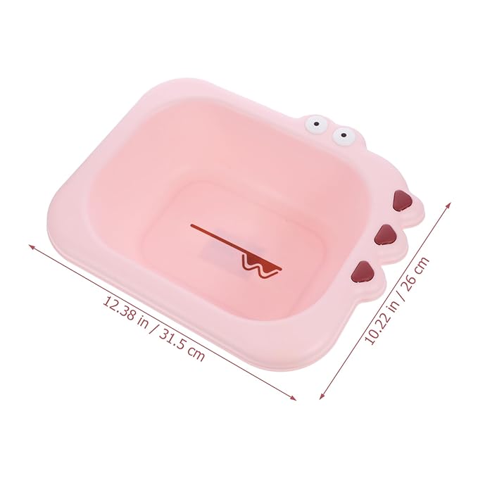 Abaodam Portable Wash Basin for Boy Girl and Spacious PP Material Tub with Smooth Rounded Edges Safe and Supply in Pink for Household Use