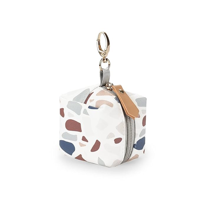 MOMIGO Pacifier Case Bag - Pacifier Holder with Clip for Diaper Bag Stroller Purse Charm, Holds 2 Pacifiers Outdoor Travel (Colorful Stone)